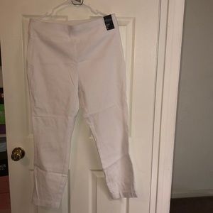 White pull on dress pants